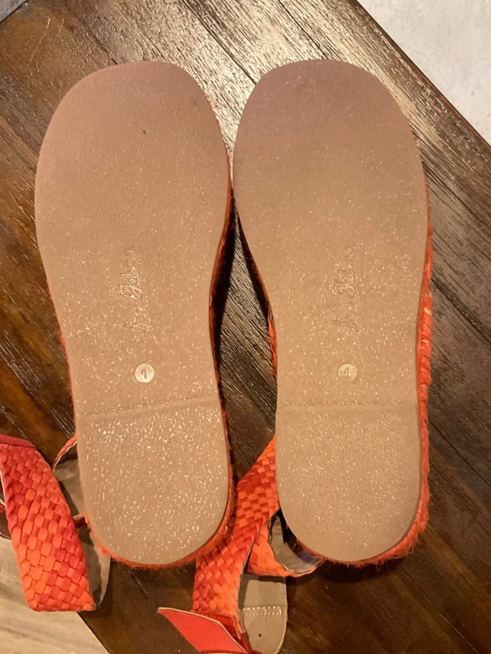 Sam Edelman Dakota Espadrille Platform Sandal Brick Red Leather Size 7
